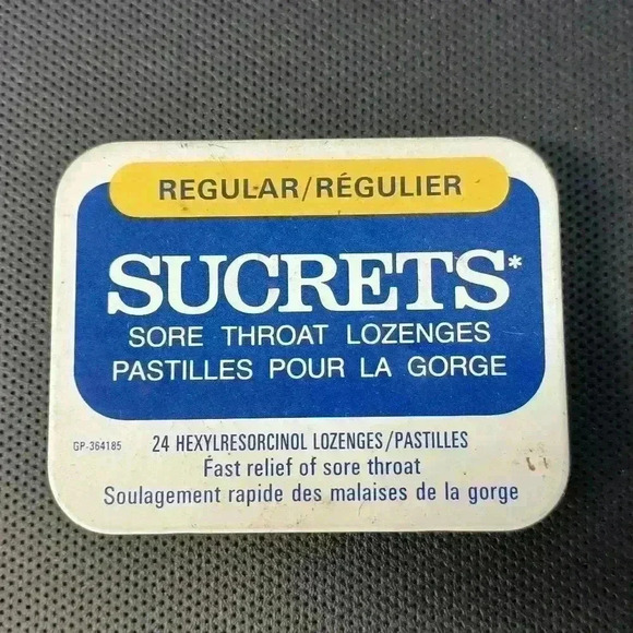 Vintage Sucrets Sore Throat Lozenges  Metal Collectible Tin - Picture 1 of 9